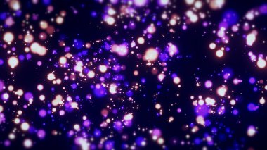Parlayan neon parçacıkları ve gelecekteki ışık efektleriyle parlak soyut arkaplan