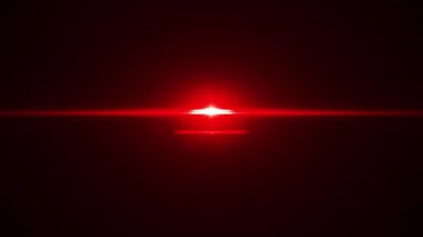 Koyu arkaplanda yatay röfleli parlak kırmızı ışık. Yumuşak parıltı ve hareket halindeki enerji ile soyut ışık efekti.