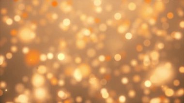 Yumuşak hareketlerle parlayan parlak altın parıltılar, ışık parçacıkları ile sıcak soyut arka plan, yüksek kalitede lüks şenlik hissi.