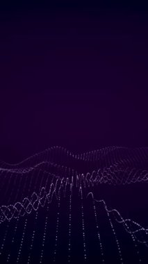 Koyu mor arkaplandaki ince beyaz çizgiler düşük polyester dijital bir yüzey oluşturuyor. Asgari ızgara hareketli dikey canlandırma.