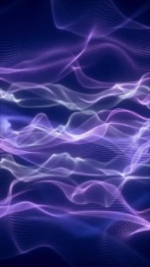 Mavi ve mor renklerdeki teknolojik yumuşak şekiller ekranda sorunsuzca hareket ediyor. Parlak dumanlı dokusuyla dikey animasyon.
