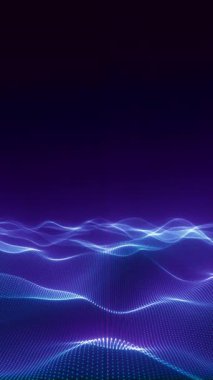 Uzayda sorunsuz hareket eden soyut ve aydınlık dijital dalgalar. Fütüristik hareket grafikleri, müzik videoları ve bilimsel altyapılar için mükemmel.