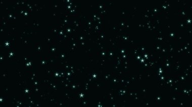Beyaz parlayan yıldız alanı düşüyor, parlak kozmik ışıltı hareketi, yatay 4K animasyon.