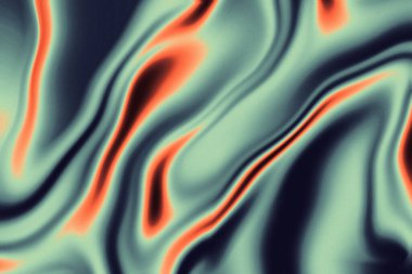 Fire Liquid Iridescent Background. Iridescent chrome wavy gradient abstract background, holographic fire texture, liquid surface, ripples, reflection.