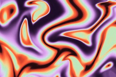 Fire Liquid Iridescent Background. Iridescent chrome wavy gradient abstract background, holographic fire texture, liquid surface, ripples, reflection.