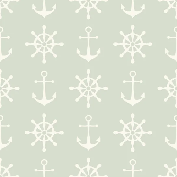 Schiffsanker Vektor Nahtloses Muster Bootszubehör Schiffsattribute Einfarbig Hinterlegt Kreative Textilien — Stockvektor