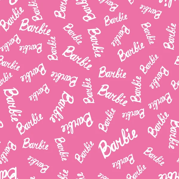Princesse Barbie Mignon Motif Sans Couture Rose Beau Papier Peint — Image vectorielle