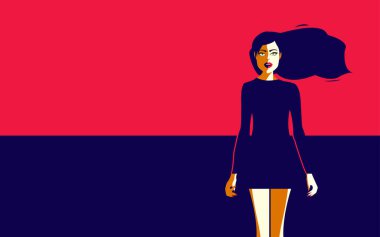 Güzel bir genç kadının vektör çizimi.