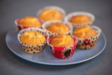 Çikolata ve fındıklı ev yapımı kekler.