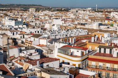 Andalusia, İspanya Sevilla tarihi merkezinde Panoraması. 