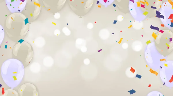 Воздушный Шар Вечеринки Праздника Дня Рождения Рекламной Открытки Плаката Векторная — стоковый вектор