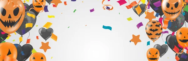 Щасливий Банер Хеллоуїна Або Вечірка Запрошення Фону Нічною Векторні Ілюстрації — стоковий вектор