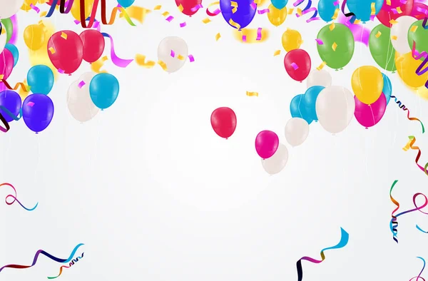 Реалістичний Фон Повітряній Кулі Вечірки Щасливий Новорічний Плакат 2023 Гелієва — стоковий вектор