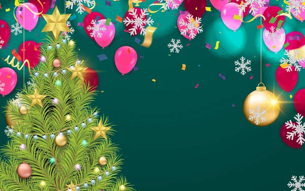 Vrolijk Kerstfeest Gelukkig Nieuwjaar 2023 Wenskaart Vectorillustratie — Stockvector