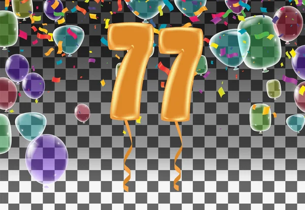Kartka Okolicznościowa Happy Birthday Number Fun Art Style Balloons Party — Wektor stockowy