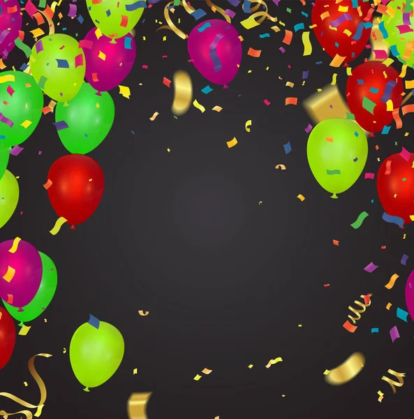 Realisztikus Léggömb Háttér Party Boldog Évet Plakát 2023 Hélium Ballon — Stock Vector