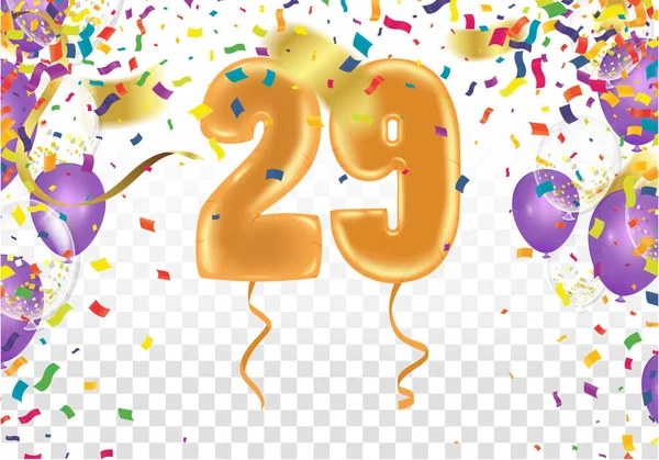 Κομψή Γιορτή Καλωσορίσματος Γενέθλια Χρόνια Πολλά Συγχαρητήρια Αφίσα Μπαλόνια Αριθμούς — Διανυσματικό Αρχείο