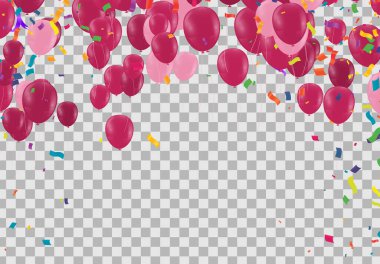 Doğum günü, yıldönümü, kutlama, olay tasarımı. Vektör çizimi. Renkli balonlar ve çelenklerle dolu yaz festivali arka planı.