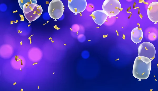 Balões Design Elegante Para Celebração Festa Vetor Ilustração — Vetor de Stock
