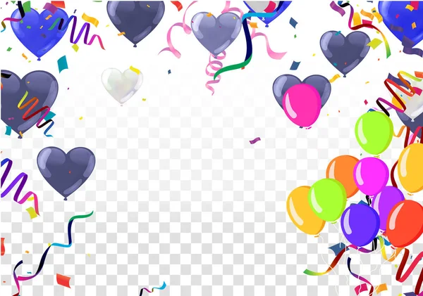 Ballons Anniversaire Volant Pour Fête Les Célébrations Avec Espace Pour — Image vectorielle