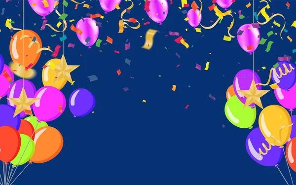 Abstract Colorful Confetti Balloons Background Balloons Confetti Isolated White Vector — Image vectorielle