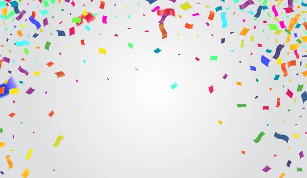 Fond Célébration Avec Des Confettis Colorés Illustration Vectorielle — Image vectorielle