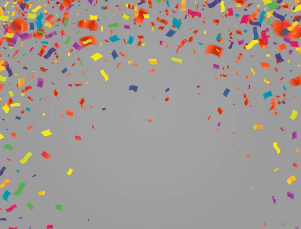 Colorful Confetti Gray Background Vector Illustration Eps — Stock Vector