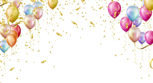 Salutation Design National Couleurs Avec Des Ballons Hélium Volant Réalistes — Image vectorielle