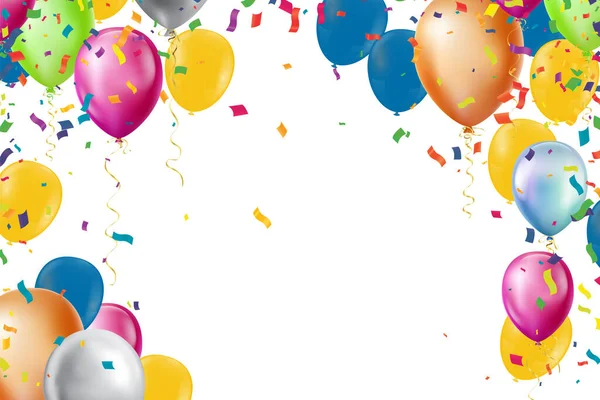 生日快乐矢量背景设计 祝您生日快乐 用气球 各种颜色的文字向您问候 — 图库矢量图片