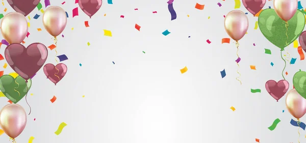 生日快乐矢量背景设计 祝您生日快乐 用气球向您问候 — 图库矢量图片