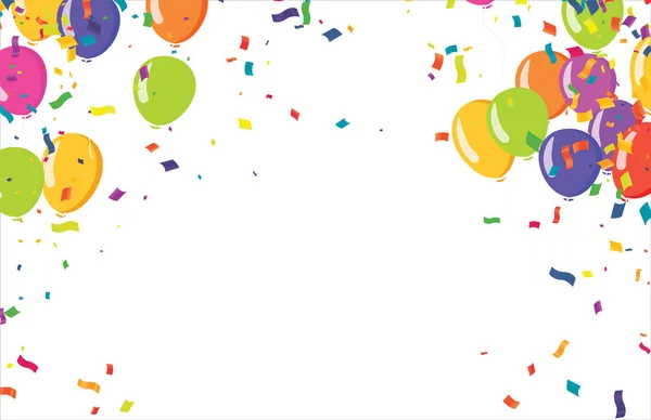 Νέα Γιορτή Γενεθλίων Μπαλόνι Και Κορδέλα — Διανυσματικό Αρχείο