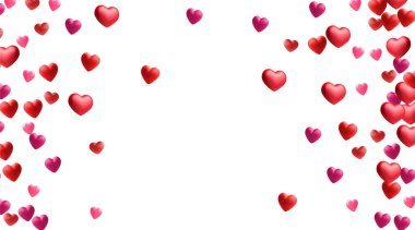 Valentine 'ın kalpleri şeffaf arka planda izole edilmiş. Aşk sınırının vektör kırmızı sembolleri Romantik bayrak ya da Mutlu Anneler Günü tebrik kartı tasarımı