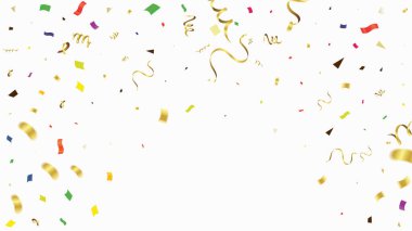 Beyaz Arka Plan Üzerine İzole Konfeti. Vektör İllüstrasyon'u Kutlayın