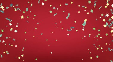 Noel şablonunu konfeti ve renkli gümüş kurdelelerle kutlayın