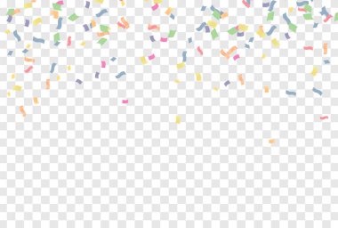 Renkli konfeti arka planı. Şeffaf arkaplanda renkli konfeti