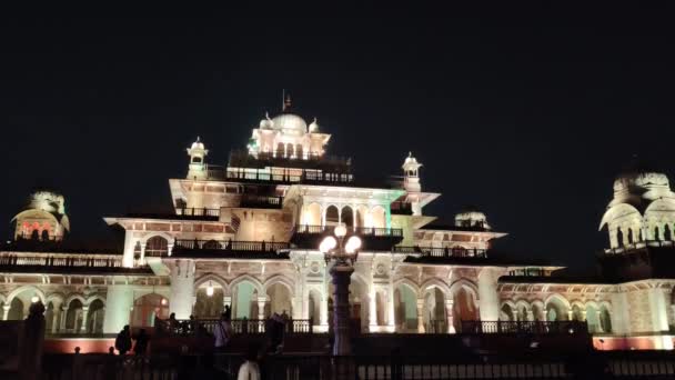 Jaipur India Circa 2023 Footage Albert Hall Museum Shot Night — Stock videók
