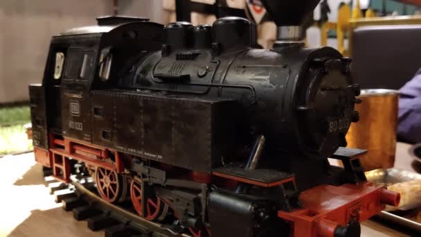 Jaipur India Circa 2023 Imágenes Motor Tren Histórico Exhibición Negro — Vídeos de Stock