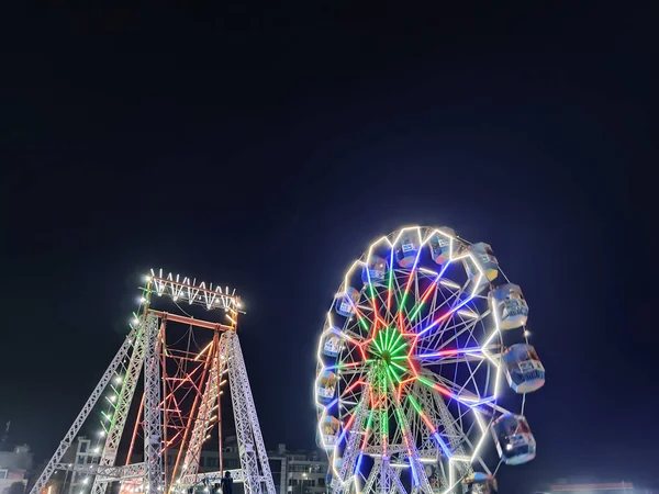 Jaipur India Circa 2023 Picture Giant Ferris Wheel Lights Shot — Stock Photo, Image