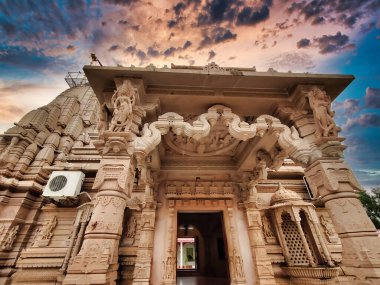 Banswara, Rajasthan, India 9 August 2024: Picture of architecture of Tripura Sundari Temple at Banswara shot against a beautiful sunset clipart