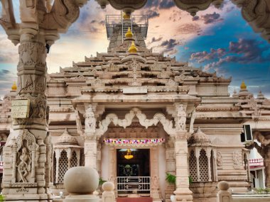 Banswara, Rajasthan, India 9 August 2024: Picture of architecture of Tripura Sundari Temple at Banswara shot against a beautiful sunset clipart