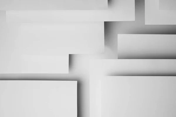 Fond Géométrique Abstrait Blanc Avec Des Surfaces Blanches Volantes Comme — Photo