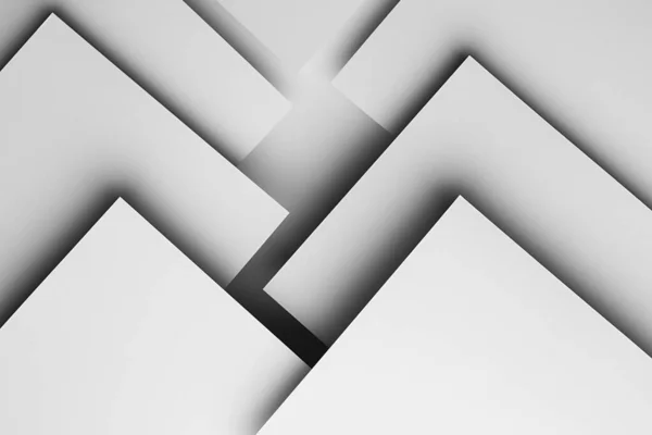 Fundo Geométrico Abstrato Branco Estilo Minimalista Simples Com Folhas Papel — Fotografia de Stock