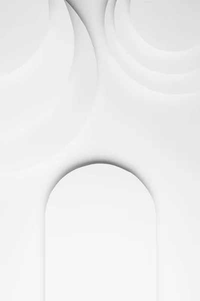 Fundo Geométrico Abstrato Branco Estilo Minimalista Simples Com Superfícies Redondas — Fotografia de Stock