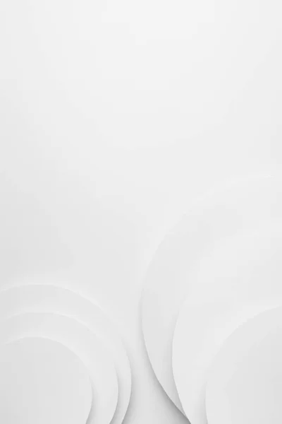 Fundo Geométrico Abstrato Branco Com Voar Círculos Brancos Claros Macios — Fotografia de Stock