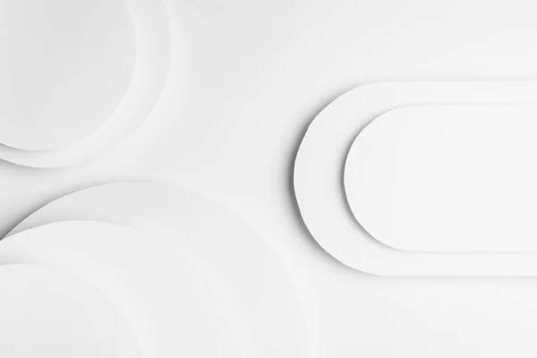 Fond Géométrique Abstrait Blanc Avec Des Cercles Papier Blanc Clair — Photo
