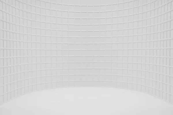 Branco Abstrato Moderno Curvo Círculo Palco Como Alcova Com Minúsculos — Fotografia de Stock