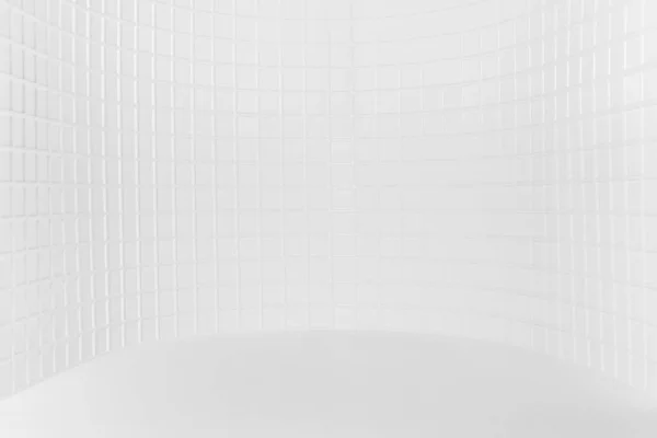 Palco Moderno Abstrato Branco Como Alcova Curva Com Minúsculos Azulejos — Fotografia de Stock