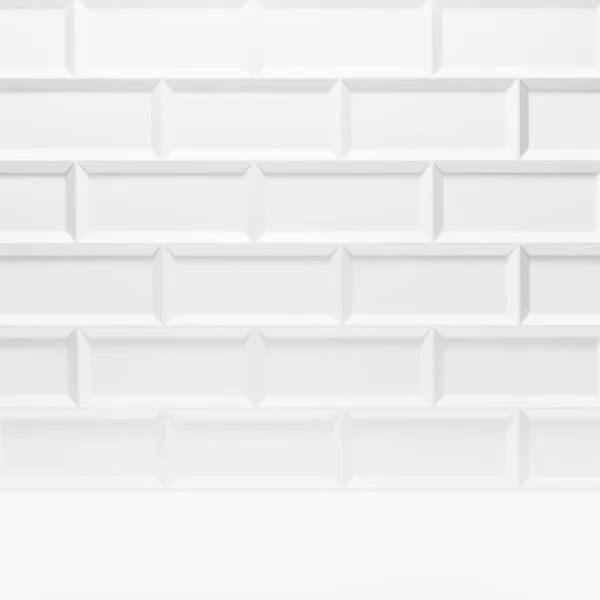 Elegantní Bílé Abstraktní Jeviště Bílou Lesklou Keramickou Obdélníkovou Stěnou Mokkup — Stock fotografie