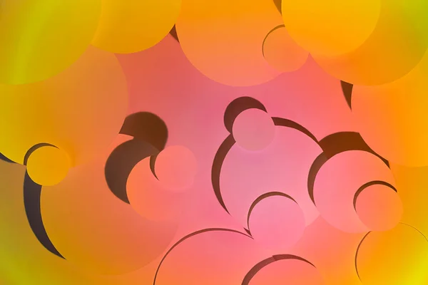 Leuchtend Rosa Und Gelb Abstrakte Muster Verschiedener Kreise Fliegen Radialen — Stockfoto