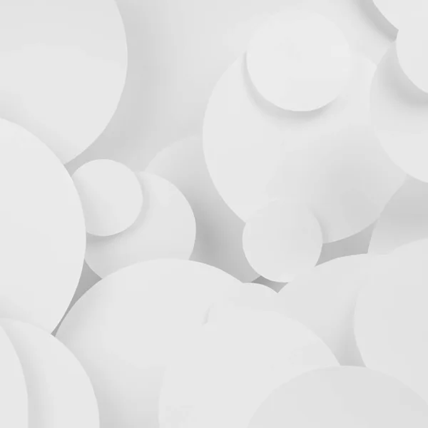 Witte Abstracte Achtergrond Van Papieren Cirkels Patroon Van Verschillende Grootte — Stockfoto